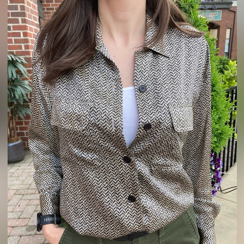 Vintage herringbone silk top!